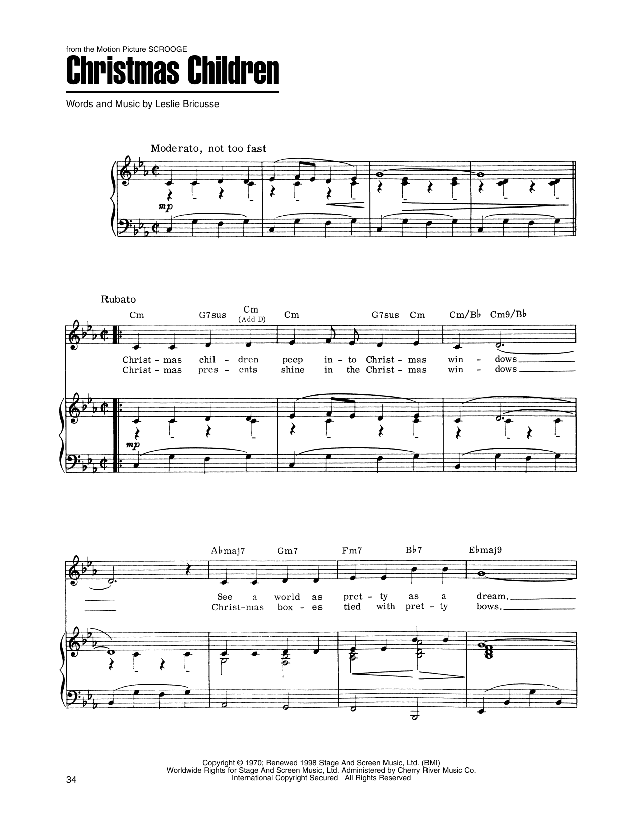 Produktgalerie: Seite 1 von 1 Christmas Children (from Scrooge), Leslie Bricusse, Gesang, Gitarre, Klavier