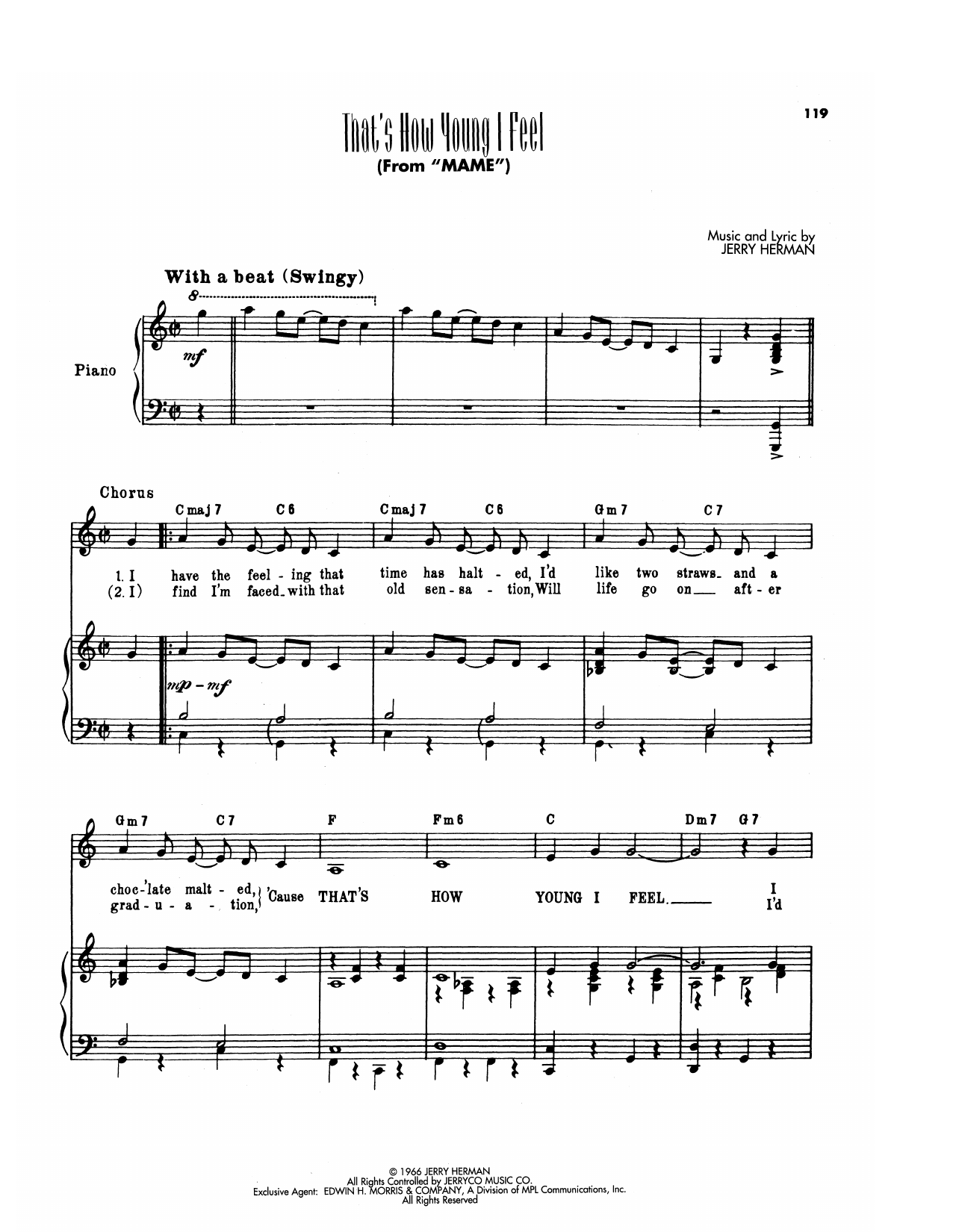 Produktgalerie: Seite 1 von 1 That's How Young I Feel (from Mame), Jerry Herman, Gesang, Gitarre, Klavier