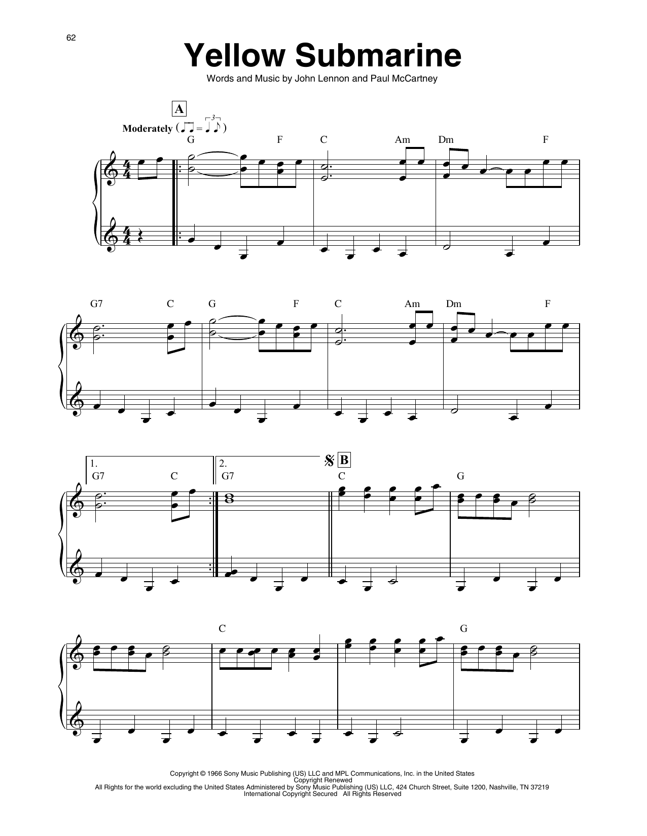 Produktgalerie: Seite 1 von 1 Yellow Submarine (arr. Maeve Gilchrist), The Beatles, Harfe