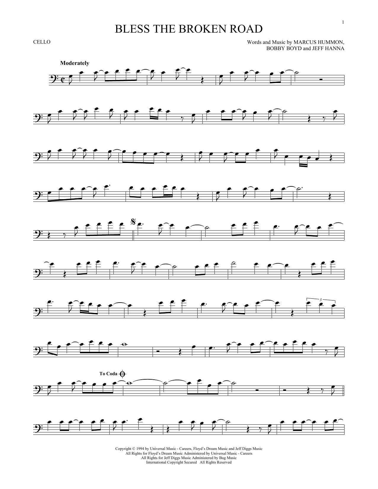 Produktgalerie: Seite 1 von 1 Bless The Broken Road, Rascal Flatts, Violoncello