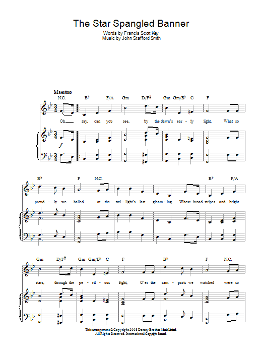 Produktgalerie: Seite 1 von 1 The Star Spangled Banner, Francis Scott Key, Gesang, Gitarre, Klavier