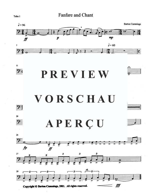 Produktgalerie: Seite 11 von 11 Fanfare and Chant, , Tuba Ensemble EEEETT