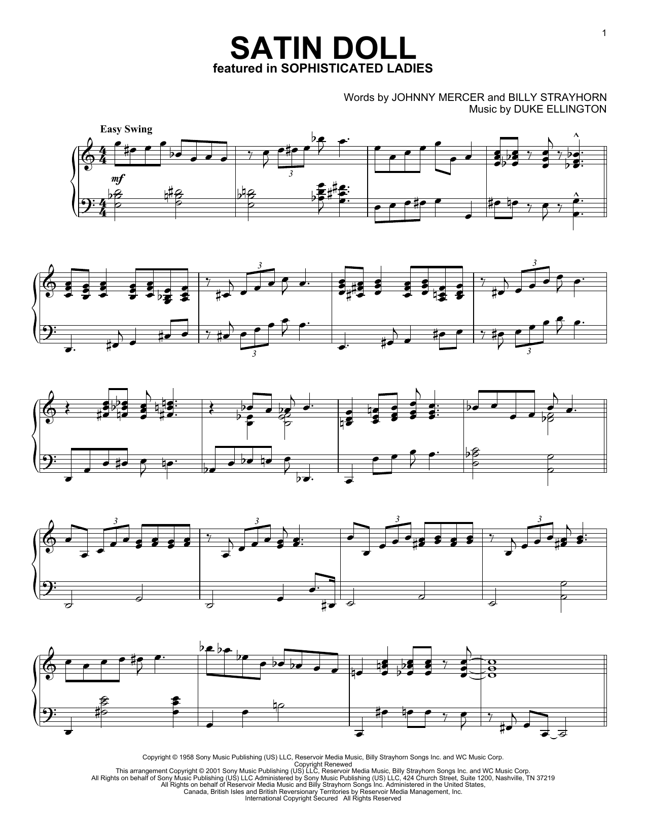 Product picture to: Satin Doll (arr. Al Lerner)