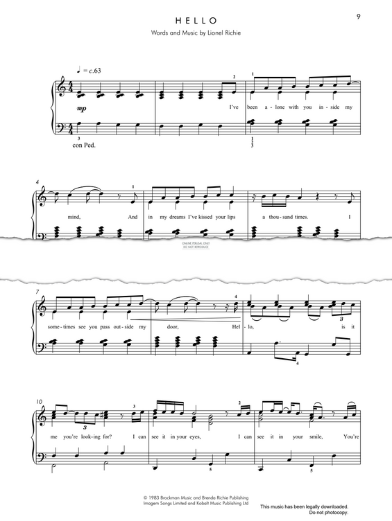 Produktgalerie: Seite 1 von 1 Hello, Lionel Richie, Klavier