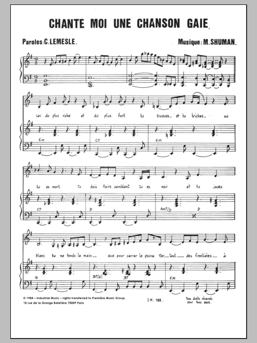 Produktbild zu: Chante Moi Une Chanson Gaie