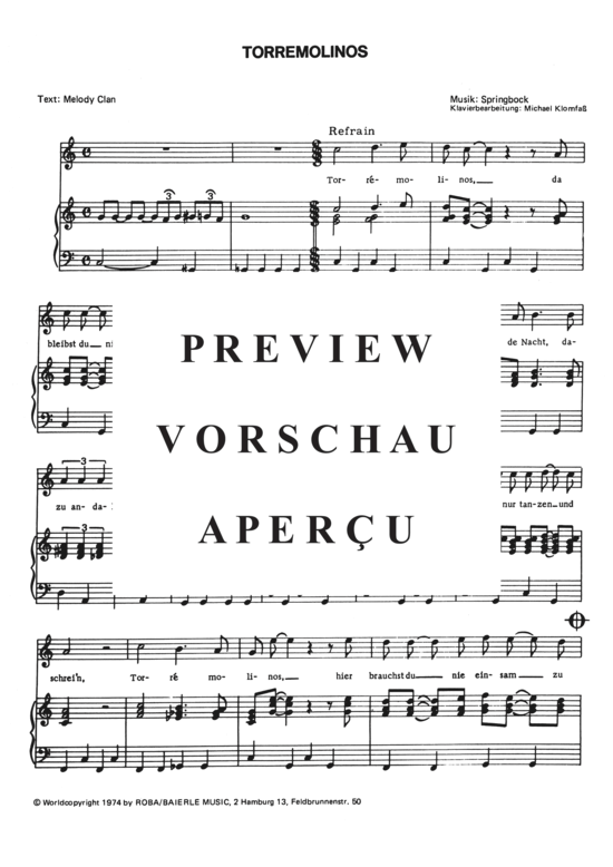 Produktgalerie: Seite 4 von 4 Torremolinos , , Klavier und Gesang