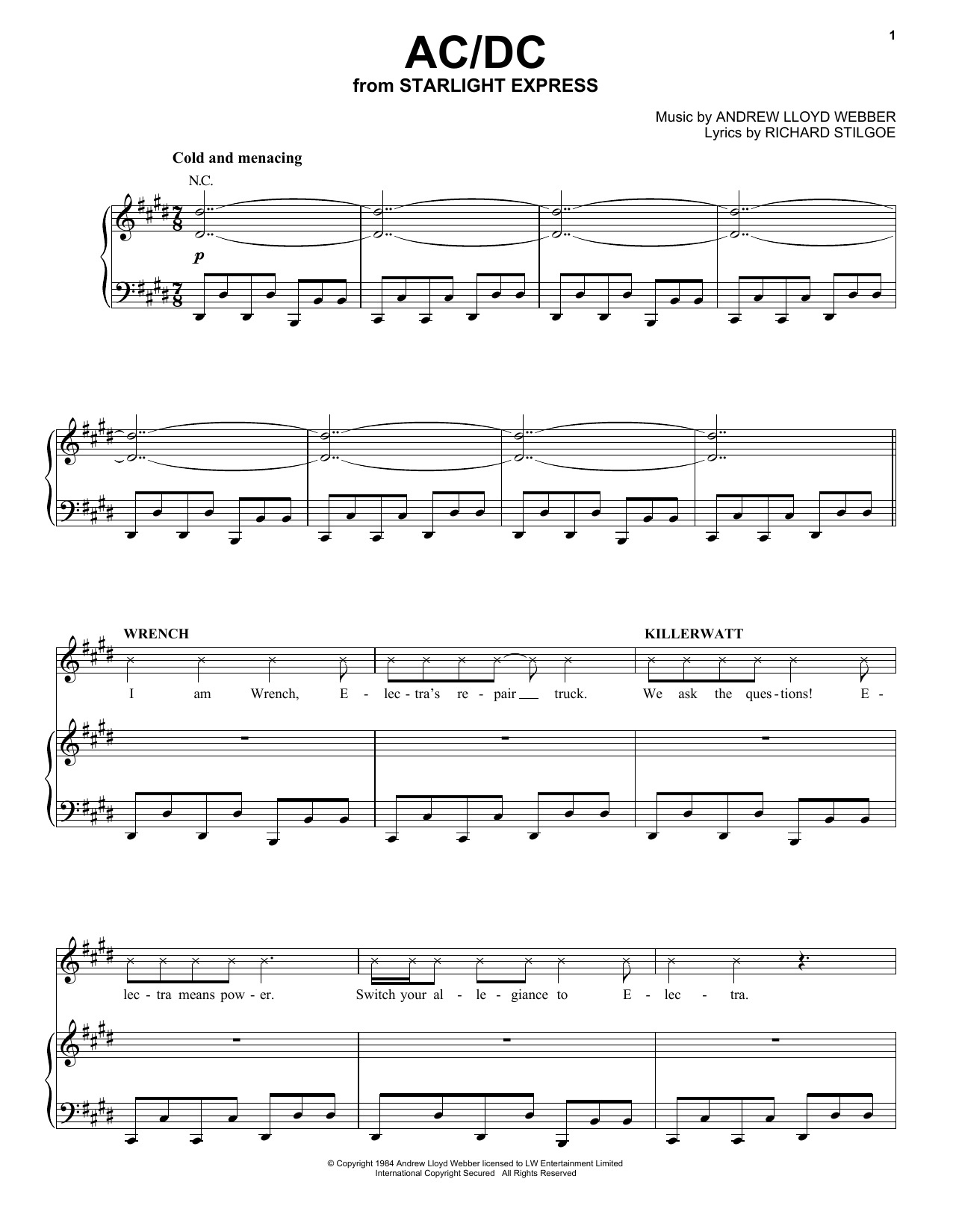 Produktgalerie: Seite 1 von 1 AC/DC (from Starlight Express), Andrew Lloyd Webber, Gesang, Gitarre, Klavier