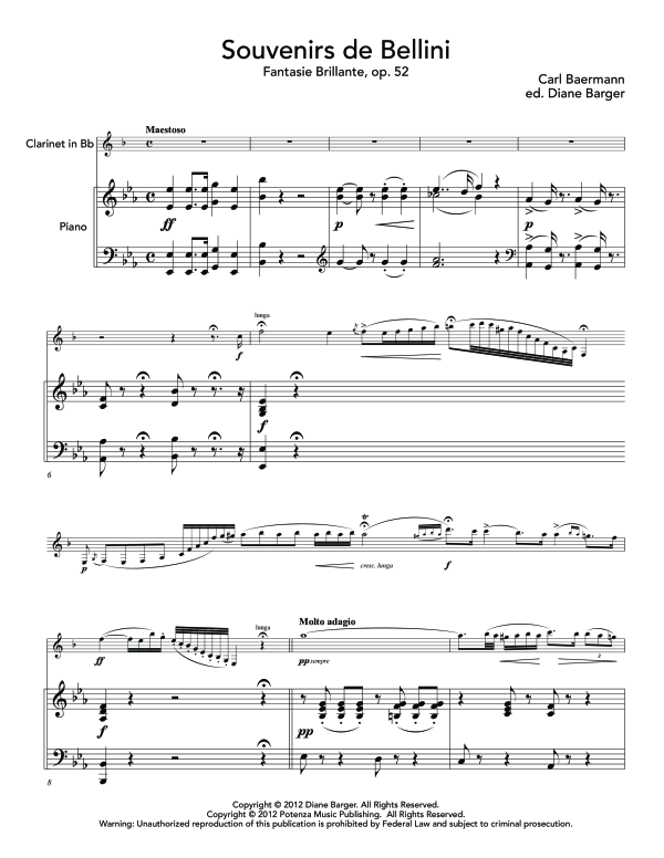 Product gallery: Page 1 of 11 Souvenirs de Bellini, , (clarinet in Bb and piano)