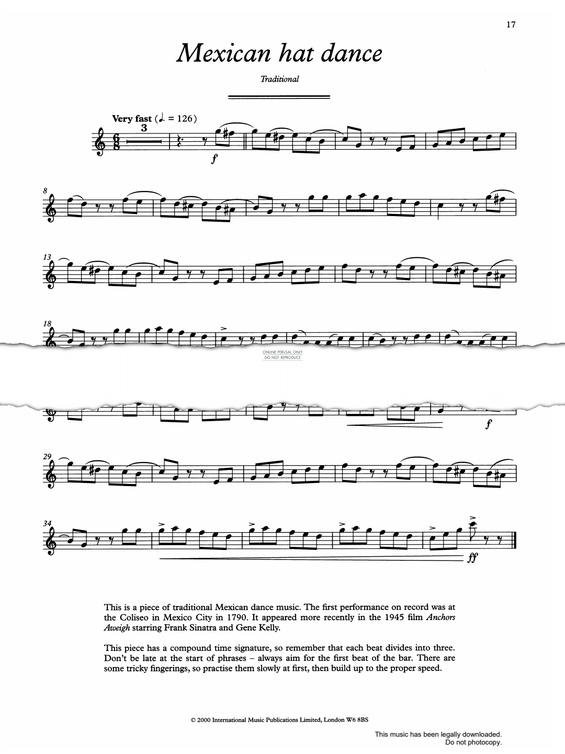 Produktgalerie: Seite 1 von 1 Mexican Hat Dance, Traditional, Flöte, Klavier