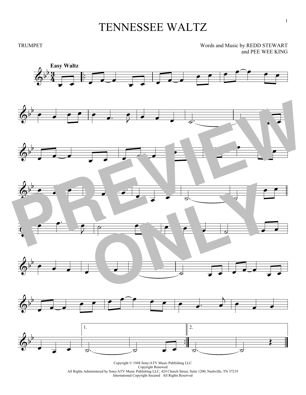 Produktgalerie: Seite 1 von 1 Tennessee Waltz, Pee Wee King, Trompete