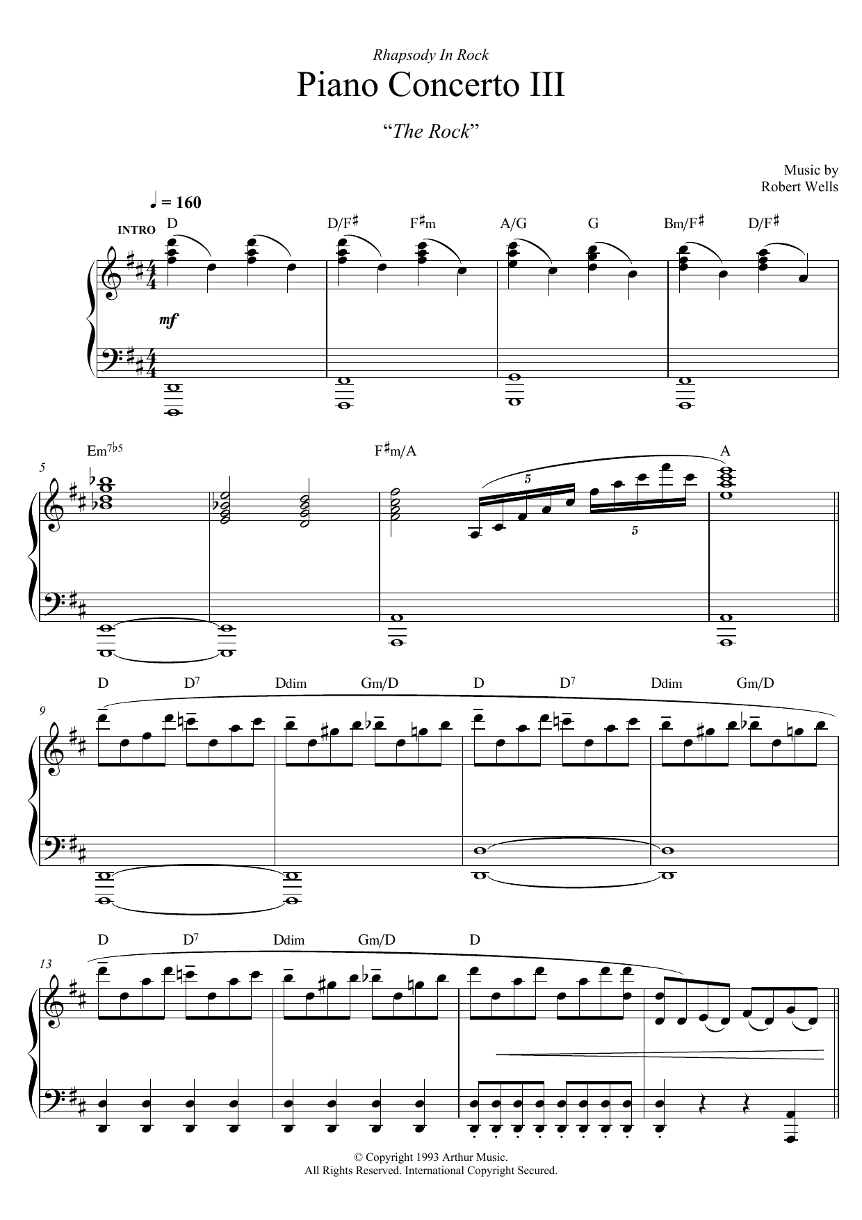 Product gallery: Page 1 of 1 Piano Concerto: III. The Rock, Robert Wells