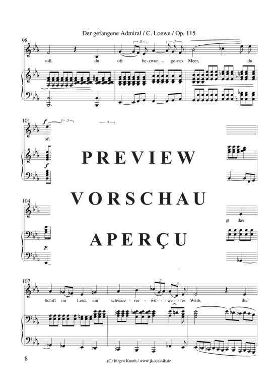 gallery: Der gefangene Admiral Op. 115, , Gesang + Klavier