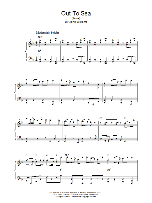 Product gallery: Page 1 of 1 Out To Sea - From Jaws, John Williams