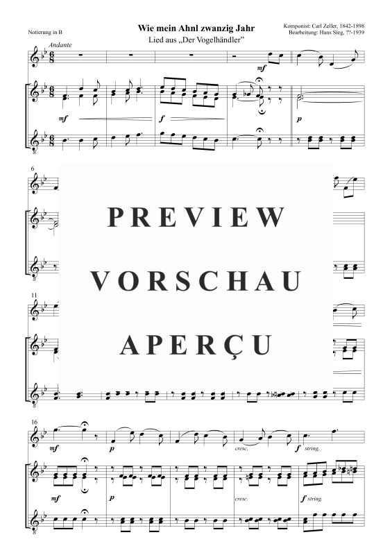 Product gallery: Page 4 of 5 Wie mein Ahnl zwanzig Jahr (Lied aus „Der Vogelhändler”), , Solo and Trombone Choir
