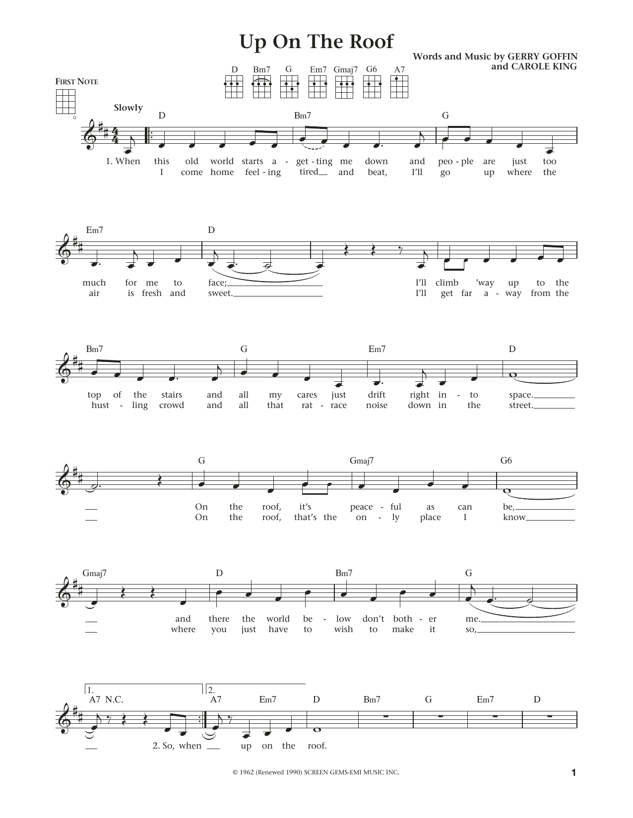 Product gallery: Page 1 of 1 Up On The Roof (from The Daily Ukulele) (arr. Liz and Jim Beloff), The Drifters