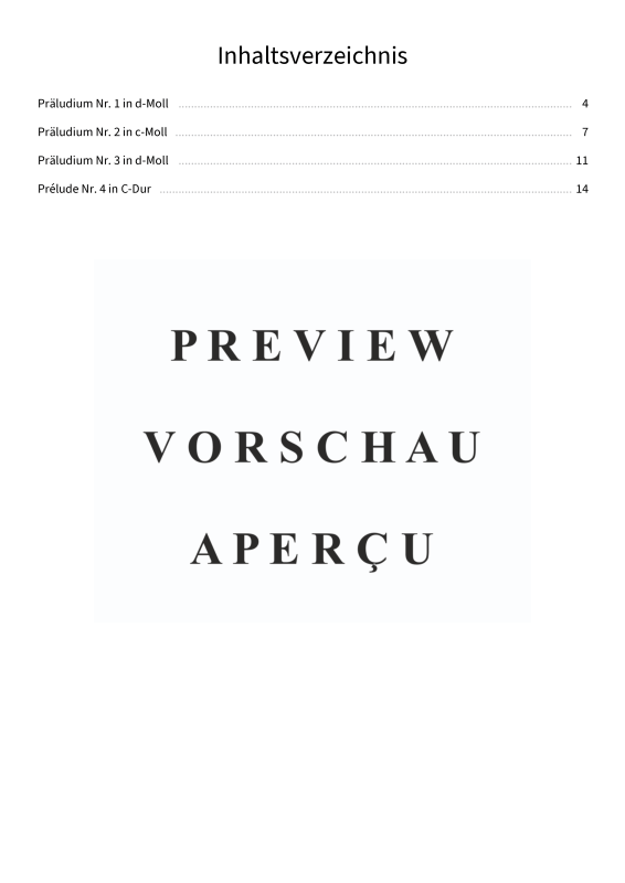Produktgalerie: Seite 5 von 11 Vier Präludien, , Klavier Solo