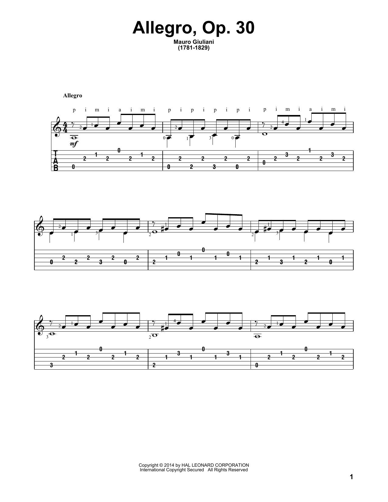 Produktbild zu: Allegro Op. 30