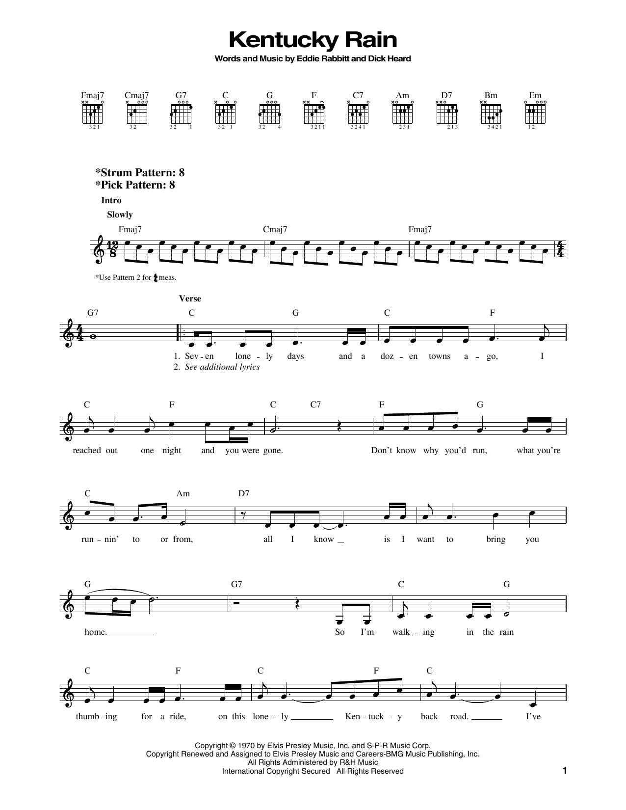 Produktgalerie: Seite 1 von 1 Kentucky Rain, Elvis Presley, Gitarre
