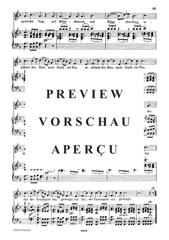 Product gallery: Page 3 of 3 Schlaflied (Schlummerlied) Es mahnt der Wald, D.527, , High Voice and Piano