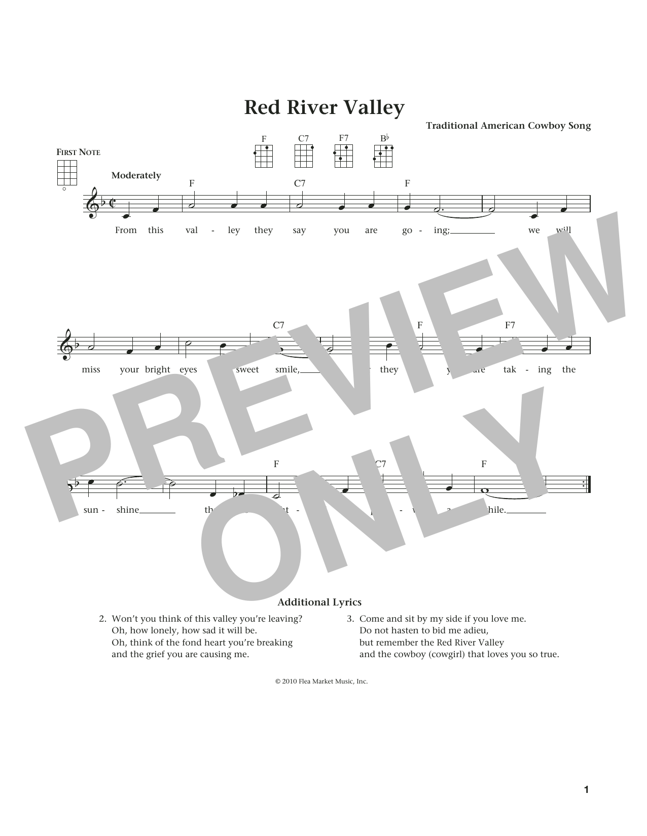 Product gallery: Page 1 of 1 The Red River Valley (from The Daily Ukulele) (arr. Liz and Jim Beloff), Traditional American Cowboy Song