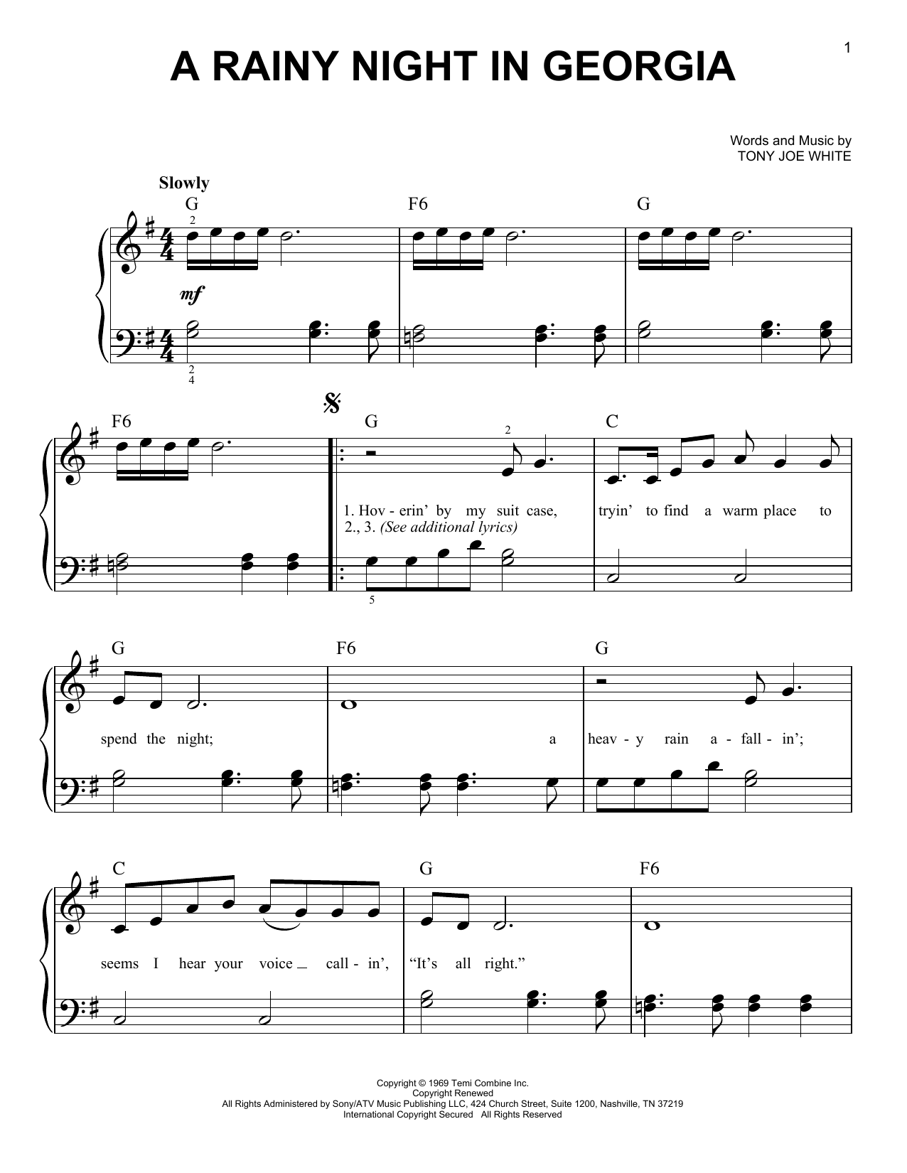Produktgalerie: Seite 1 von 1 A Rainy Night In Georgia, Brook Benton, Klavier