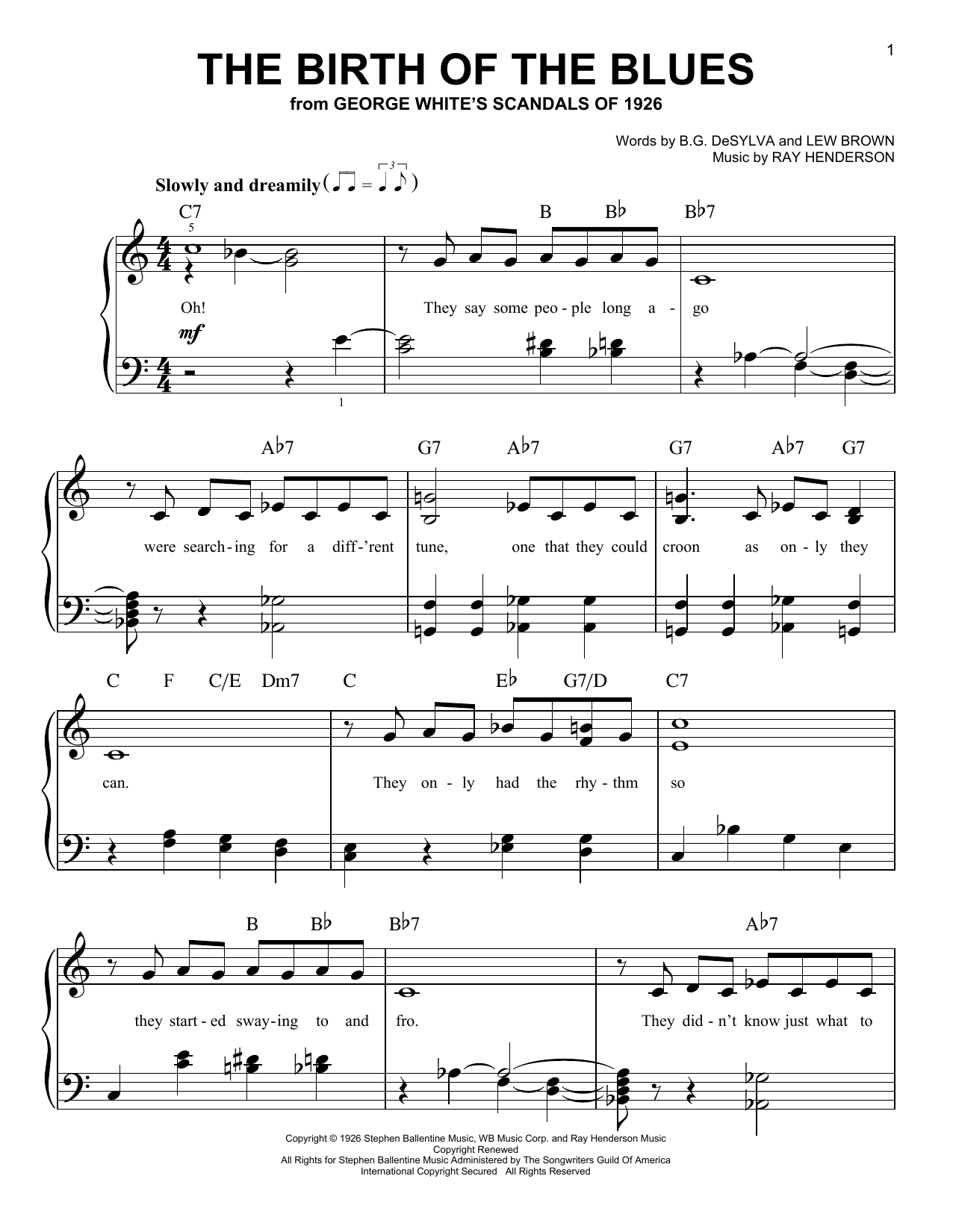 Product gallery: Page 1 of 1 The Birth Of The Blues, B.G. DeSylva