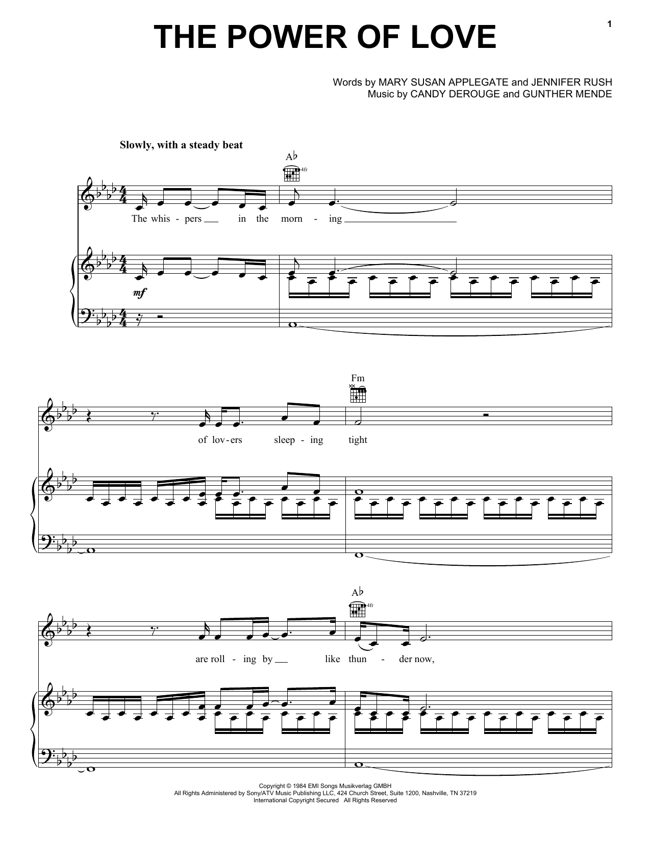 Produktgalerie: Seite 1 von 1 The Power Of Love, Celine Dion, Gesang, Gitarre, Klavier