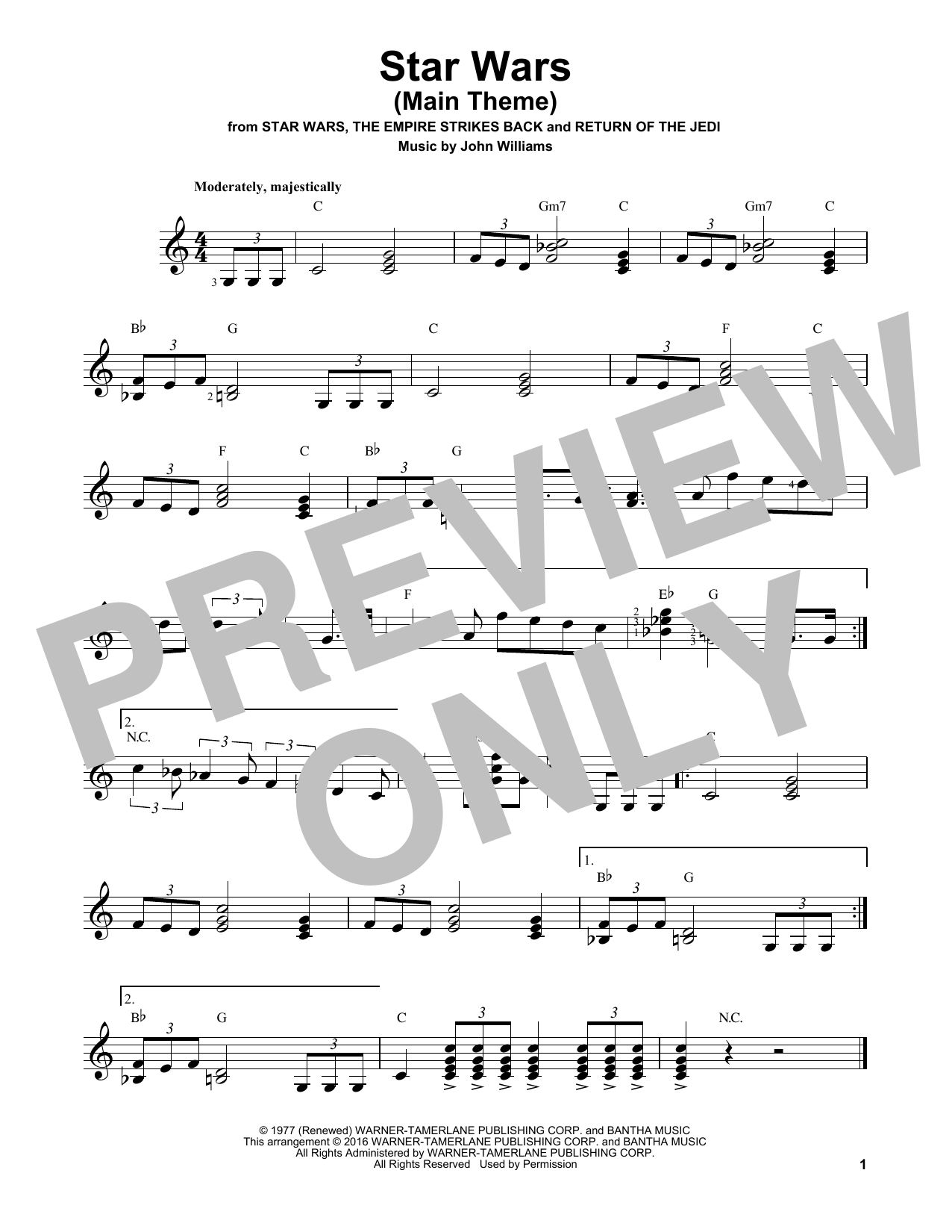 Product gallery: Page 1 of 1 Star Wars (Main Theme), John Williams