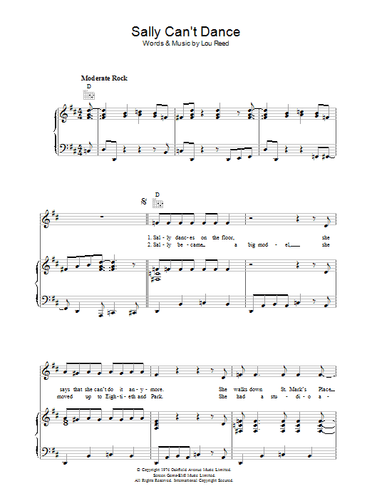 Produktgalerie: Seite 1 von 1 Sally Can't Dance, Lou Reed, Gesang, Gitarre, Klavier