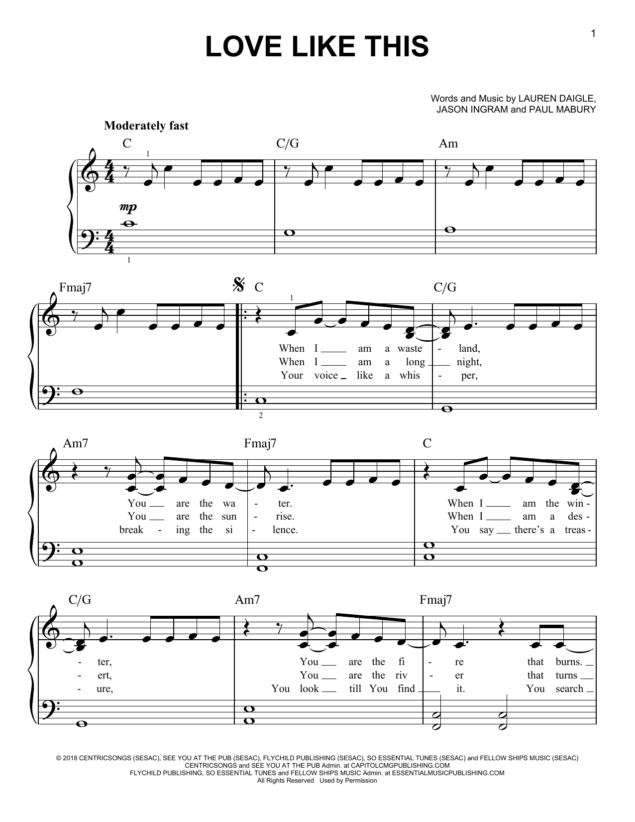 Product picture to:  Love Like This - Lauren Daigle