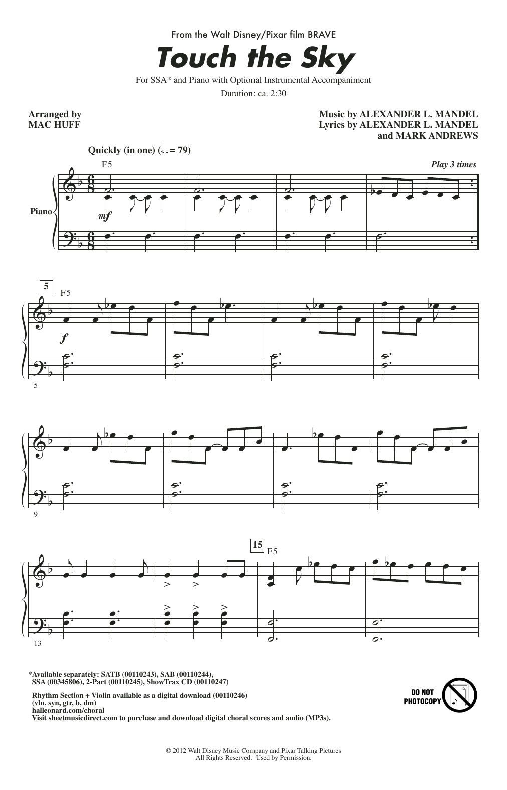 Produktgalerie: Seite 1 von 1 Touch The Sky (from Brave) (arr. Mac Huff), Julie Fowlis, Chor