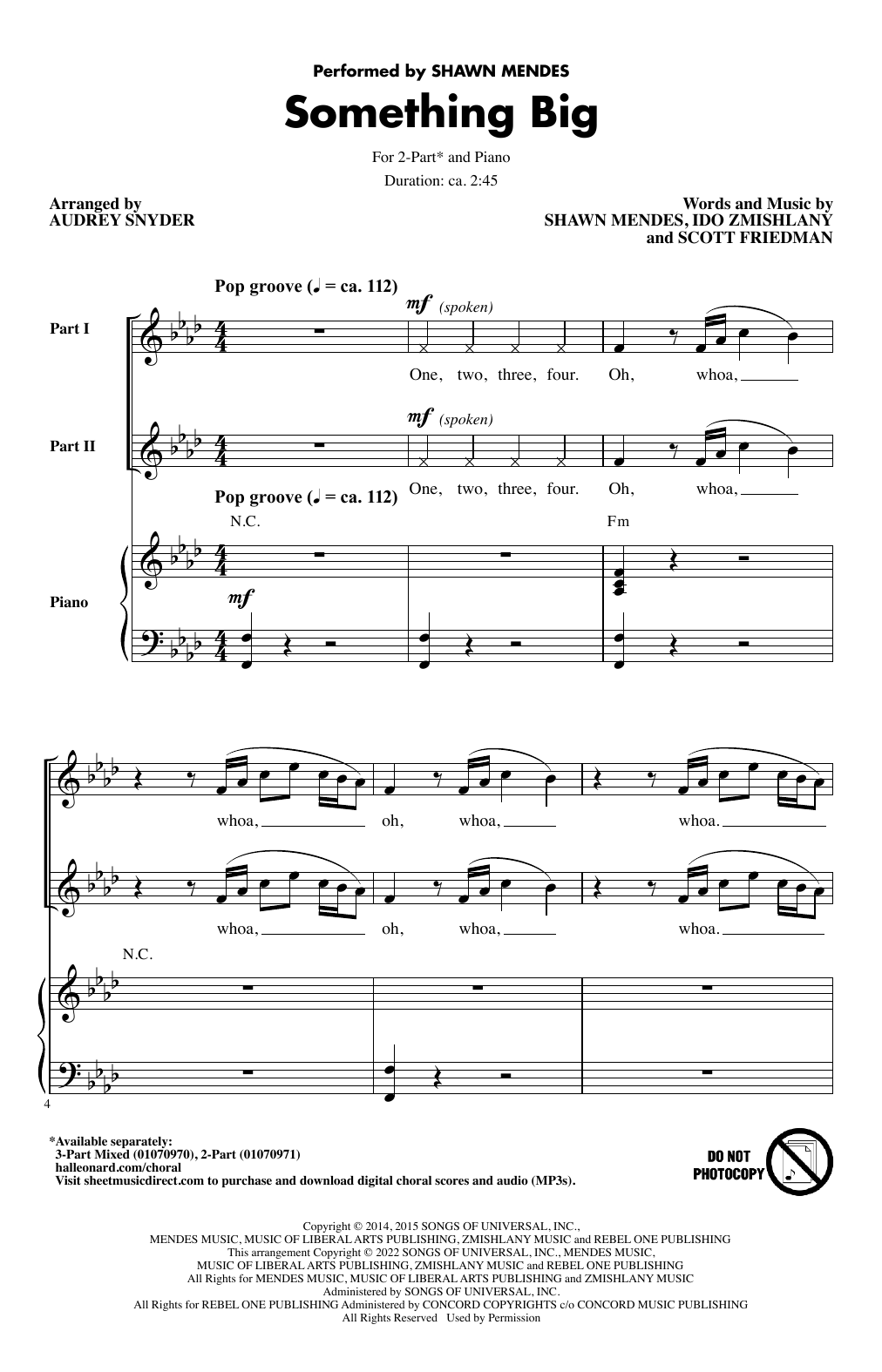 Product picture to: Something Big (arr. Audrey Snyder)
