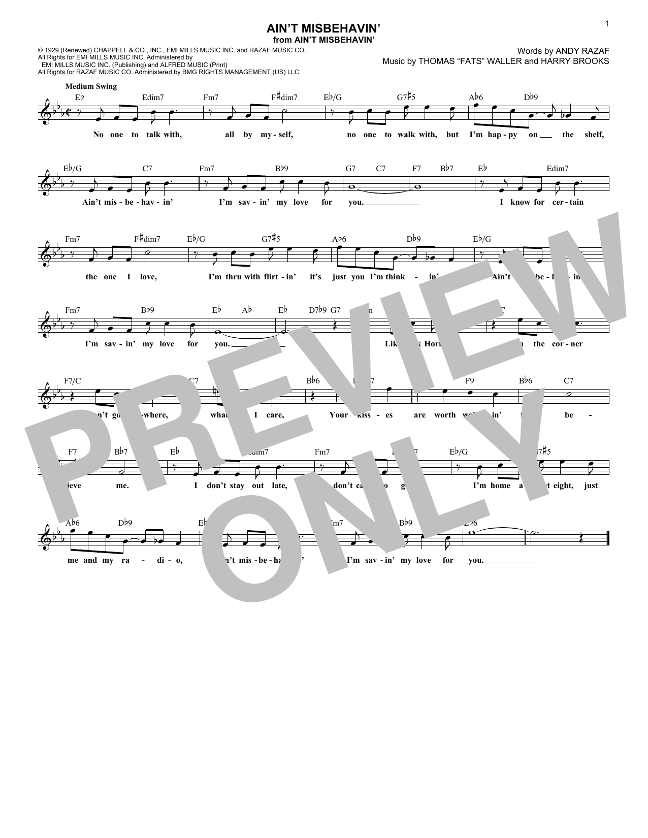 Product picture to: Ain't Misbehavin'