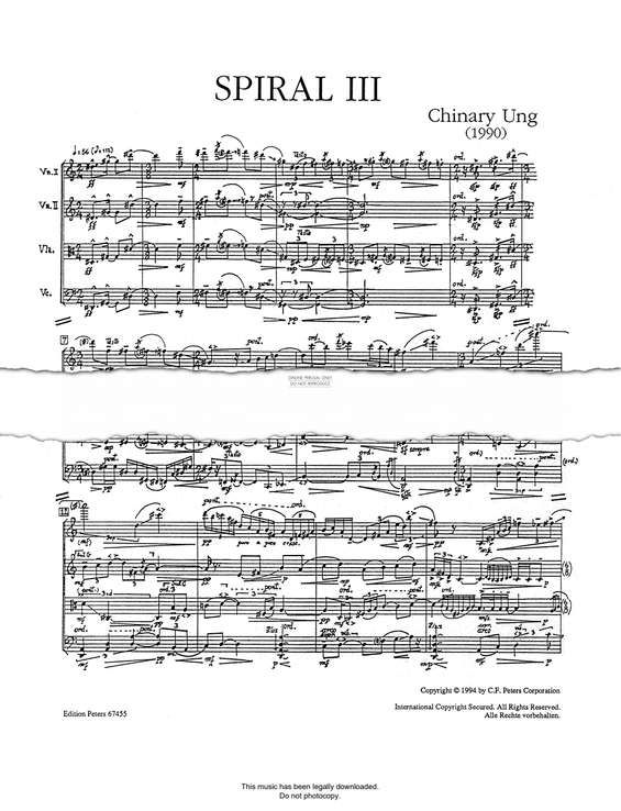 Product gallery: Page 1 of 1 Spiral III (String Quartet No.1), Chinary Ung
