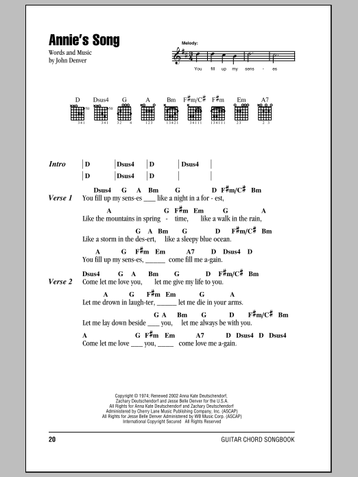 Produktgalerie: Seite 1 von 1 Annie's Song, John Denver, Gitarre