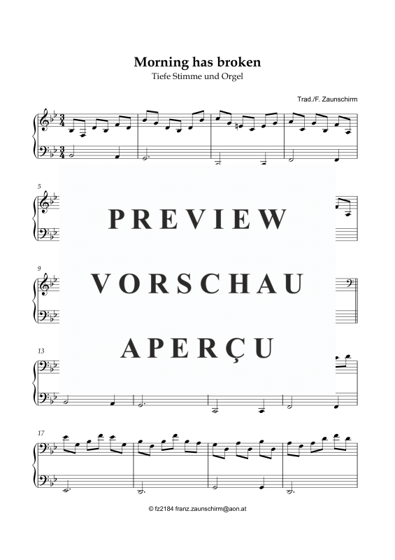 Produktgalerie: Seite 6 von 7 Morning has broken, , Gesang tief und Orgel