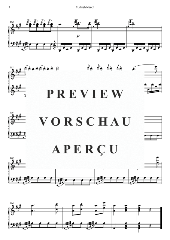 Produktgalerie: Seite 9 von 9 Turkish March - Alla Turca - Rondo from Piano Sonata No. 11, K. 331, , Klavier Solo