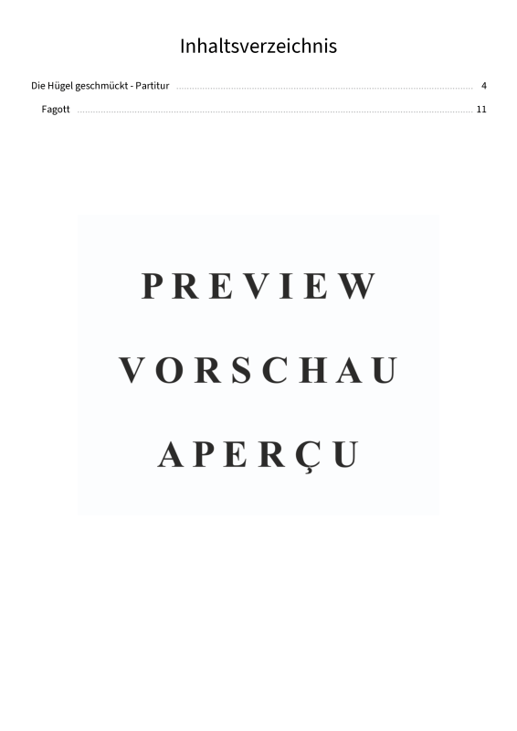 Produktgalerie: Seite 5 von 11 Die Hügel geschmückt, , (Fagott und Cembalo/Klavier)