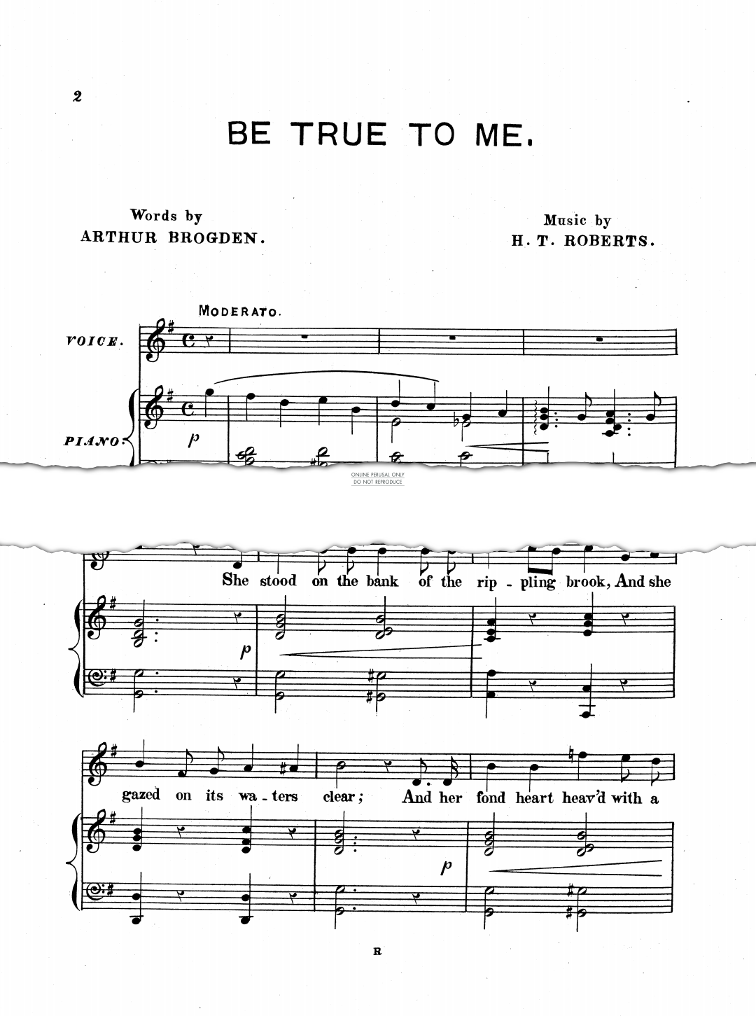 Produktgalerie: Seite 1 von 1 Be True To Me, H. T. Roberts, Gesang, Klavier
