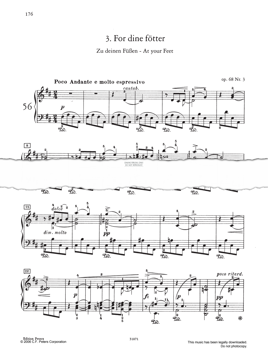 Produktbild zu: For dine fötter Op. 68