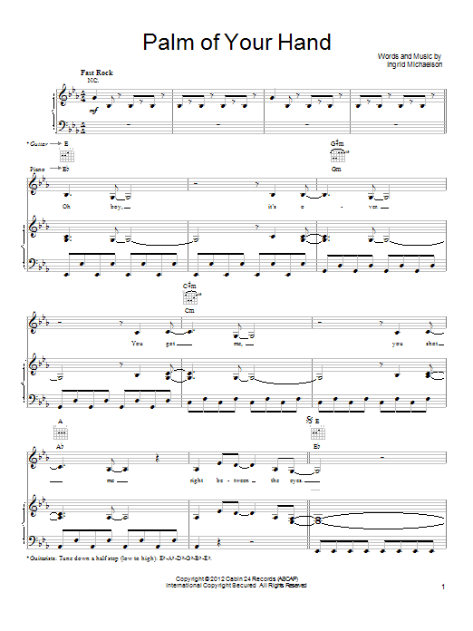 Produktgalerie: Seite 1 von 1 Palm Of Your Hand, Ingrid Michaelson, Gesang, Gitarre, Klavier