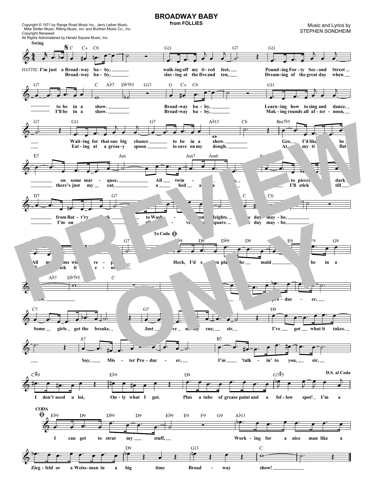 Product gallery: Page 1 of 1 Broadway Baby, Stephen Sondheim