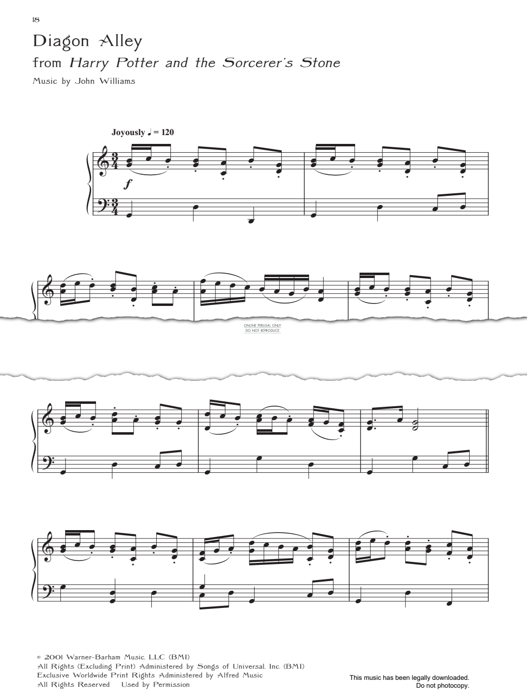 Produktgalerie: Seite 1 von 1 Diagon Alley (from 'Harry Potter And The Sorcerer's Stone'), John Williams, Klavier