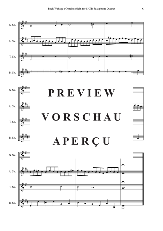 Product gallery: Page 10 of 21 Orgelbuchlein BWV 599-644 45 chorale-prelues , , (Saxophone Quartet)