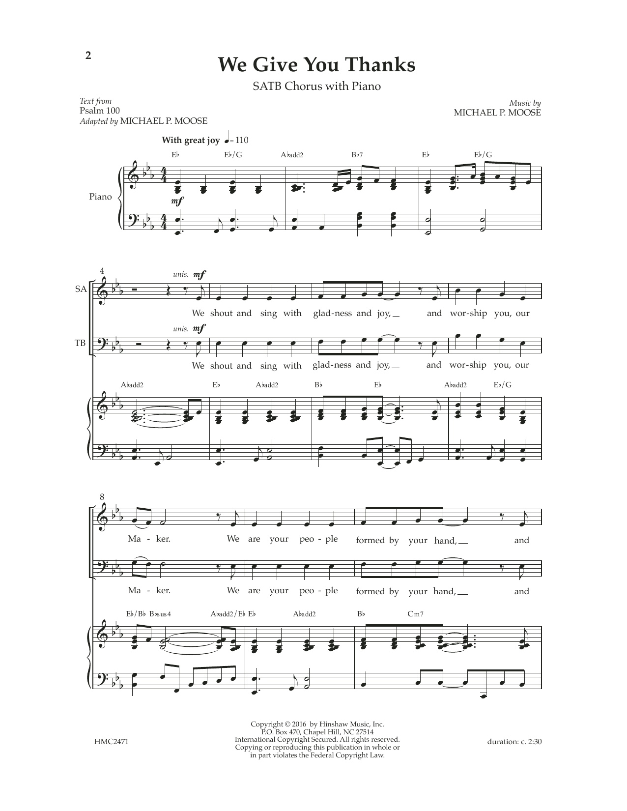 Produktgalerie: Seite 1 von 1 We Give You Thanks, Michael P. Moose, Chor