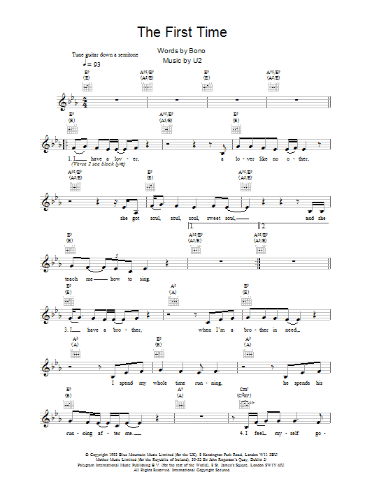 Produktgalerie: Seite 1 von 1 The First Time, U2, Melodieinstrument