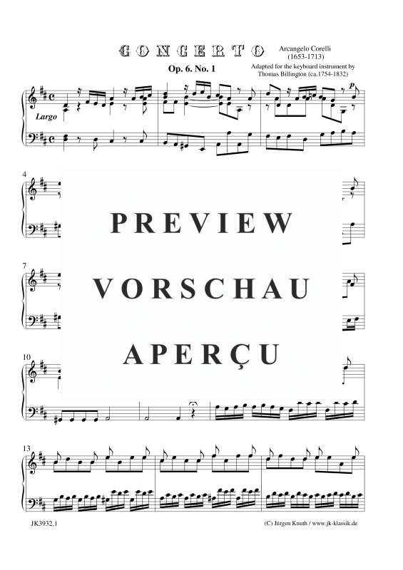 gallery: Concerto Op. 6. No. 1, , (Klavier/Cembalo Solo)