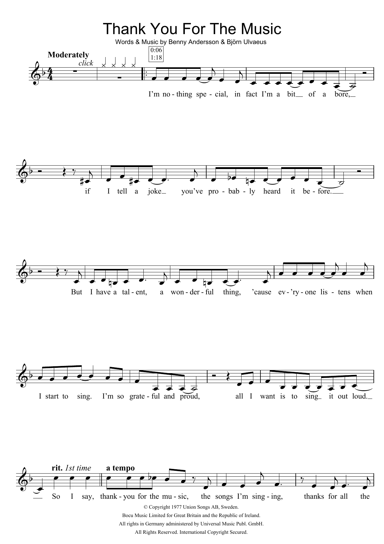 Product gallery: Page 1 of 1 Thank You For The Music, ABBA