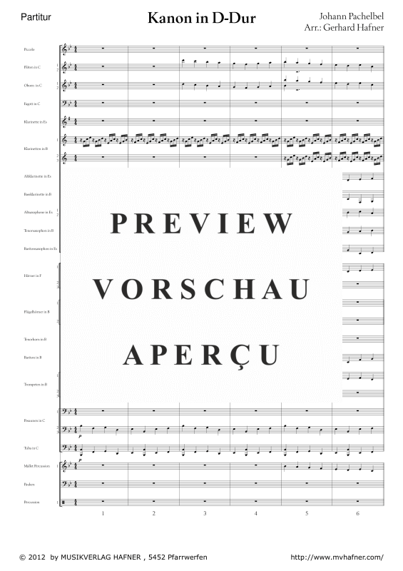 Product gallery: Page 6 of 11 Kanon in D-Dur, , (large wind orchestra)