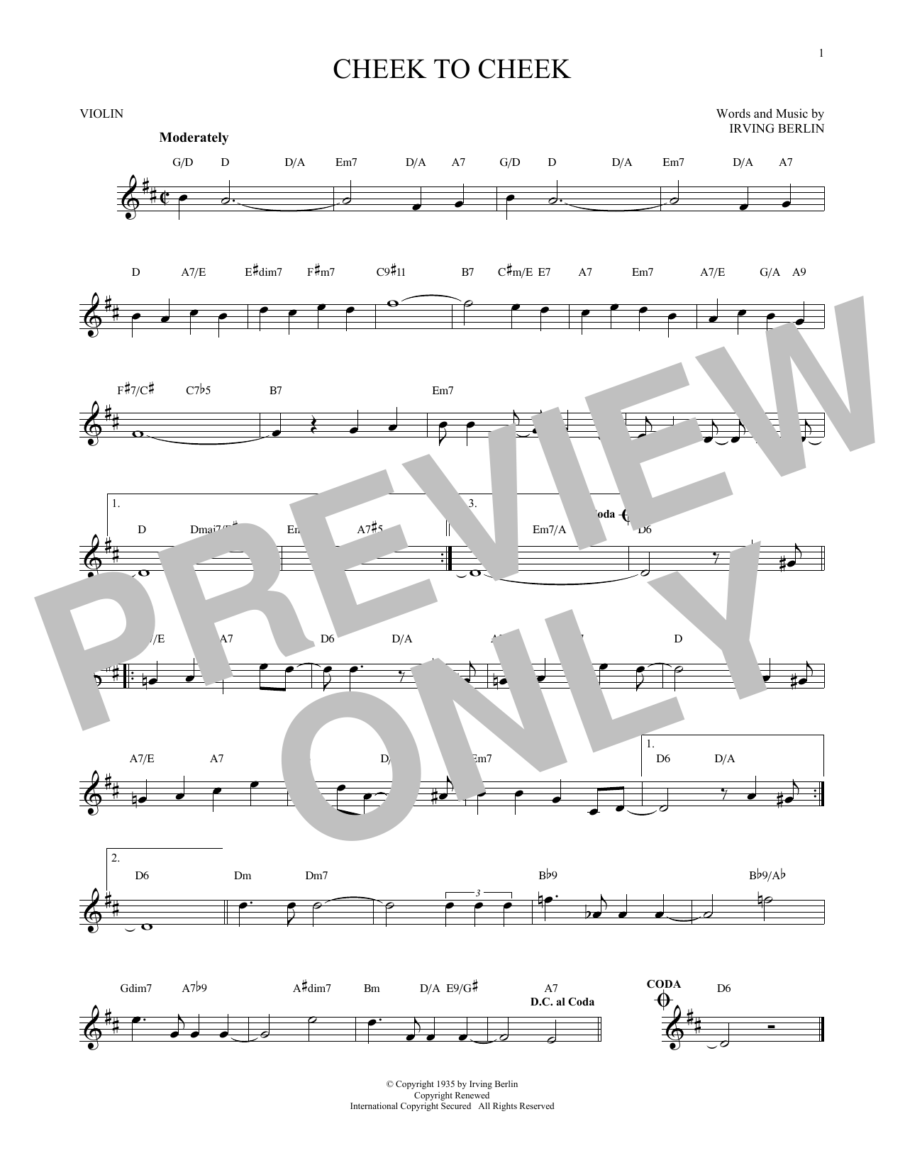Product gallery: Page 1 of 1 Cheek To Cheek, Irving Berlin